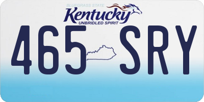 KY license plate 465SRY