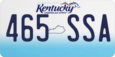 KY license plate 465SSA