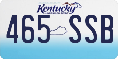 KY license plate 465SSB