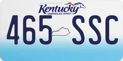 KY license plate 465SSC