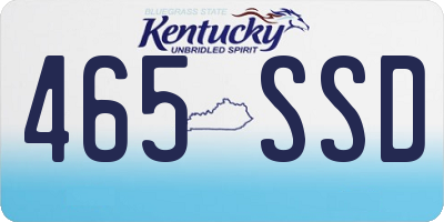 KY license plate 465SSD
