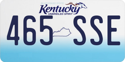 KY license plate 465SSE