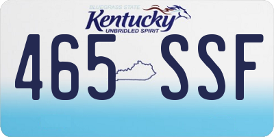 KY license plate 465SSF