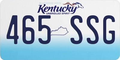 KY license plate 465SSG