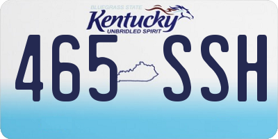 KY license plate 465SSH