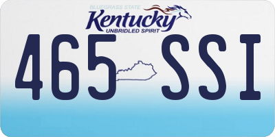 KY license plate 465SSI