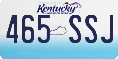 KY license plate 465SSJ
