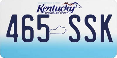 KY license plate 465SSK