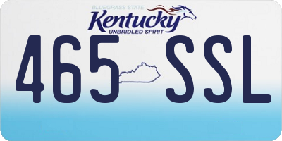 KY license plate 465SSL