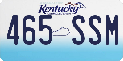 KY license plate 465SSM