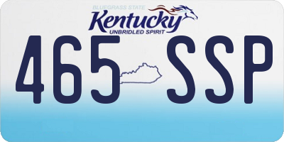 KY license plate 465SSP