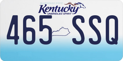 KY license plate 465SSQ