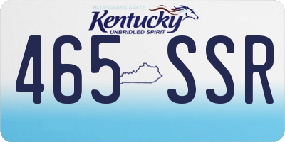 KY license plate 465SSR