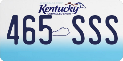 KY license plate 465SSS