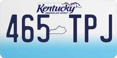 KY license plate 465TPJ
