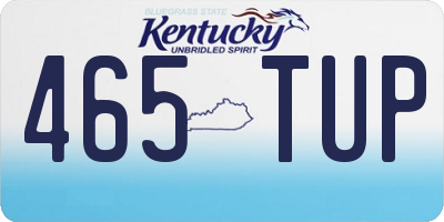 KY license plate 465TUP