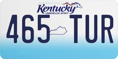 KY license plate 465TUR