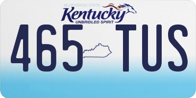 KY license plate 465TUS