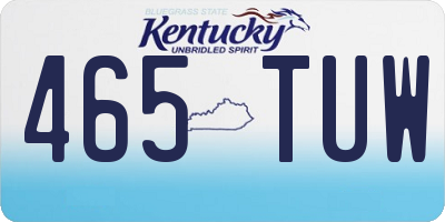 KY license plate 465TUW