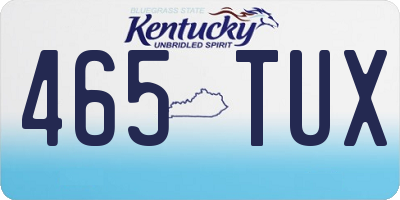 KY license plate 465TUX