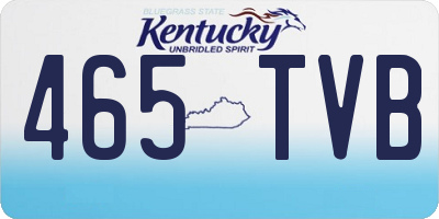 KY license plate 465TVB