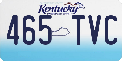 KY license plate 465TVC
