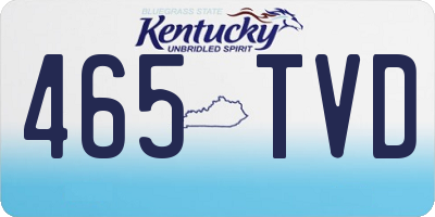 KY license plate 465TVD