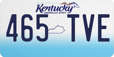 KY license plate 465TVE