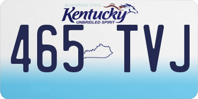 KY license plate 465TVJ