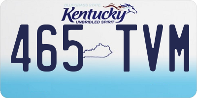 KY license plate 465TVM