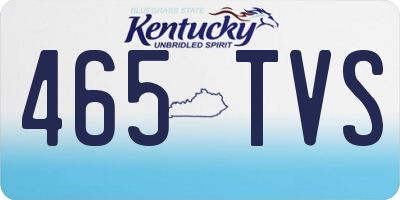 KY license plate 465TVS