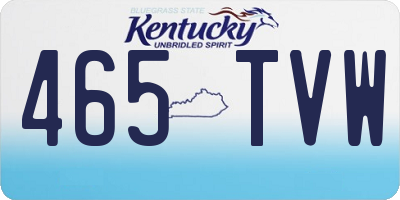 KY license plate 465TVW