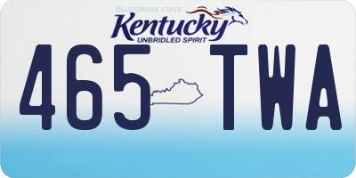 KY license plate 465TWA