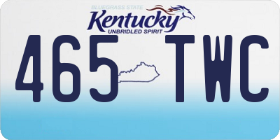 KY license plate 465TWC