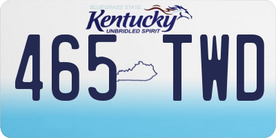 KY license plate 465TWD
