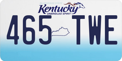KY license plate 465TWE
