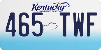 KY license plate 465TWF