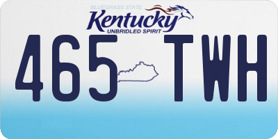 KY license plate 465TWH
