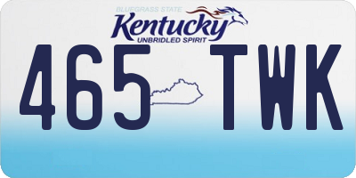 KY license plate 465TWK