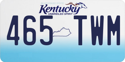 KY license plate 465TWM