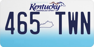 KY license plate 465TWN