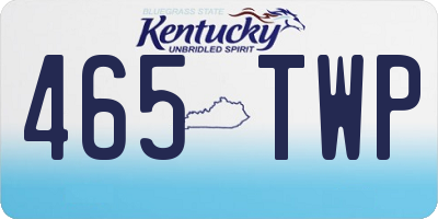 KY license plate 465TWP
