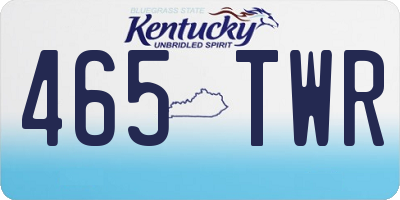 KY license plate 465TWR