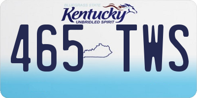 KY license plate 465TWS