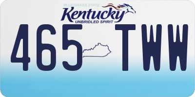 KY license plate 465TWW