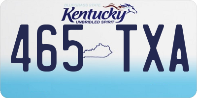 KY license plate 465TXA