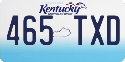 KY license plate 465TXD