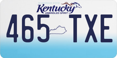 KY license plate 465TXE