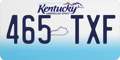 KY license plate 465TXF