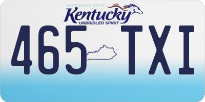 KY license plate 465TXI